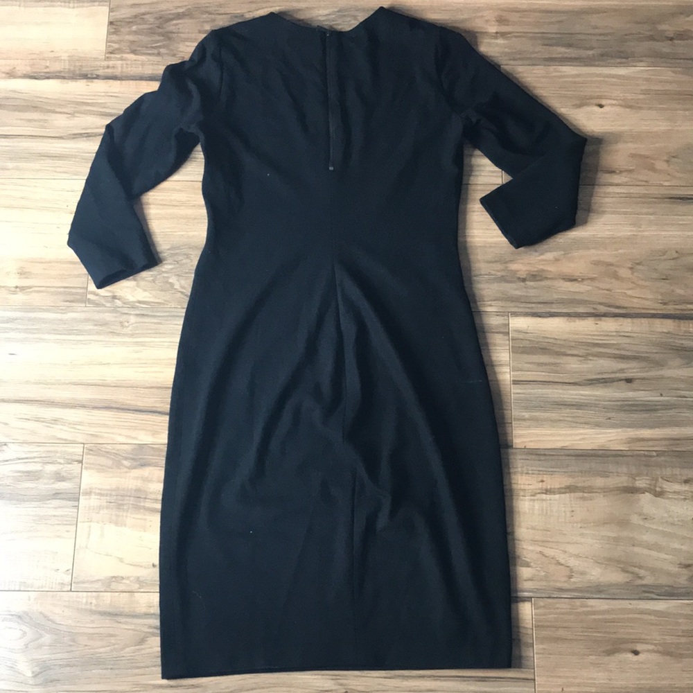 Vince black long fitted dress 3/4 sleeves size XS - Picture 10 of 14
